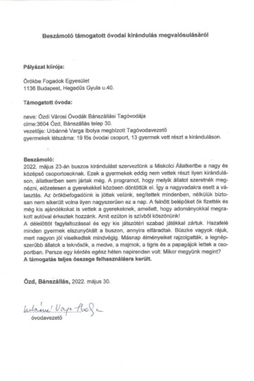 Világjegy 2022 intézményi beszámoló Világjegy 2022 intézményi beszámoló