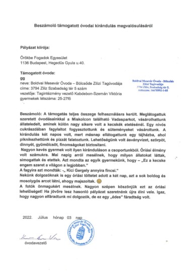 Világjegy 2022 intézményi beszámoló Világjegy 2022 intézményi beszámoló