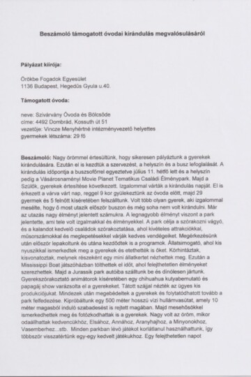 Világjegy 2022 intézményi beszámoló Világjegy 2022 intézményi beszámoló