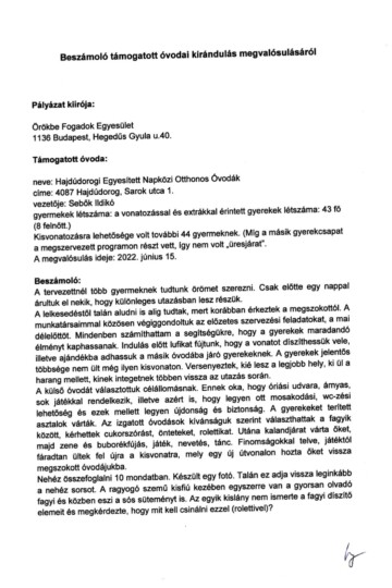 Világjegy 2022 intézményi beszámoló Világjegy 2022 intézményi beszámoló
