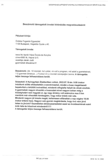 Világjegy 2022 intézményi beszámoló Világjegy 2022 intézményi beszámoló