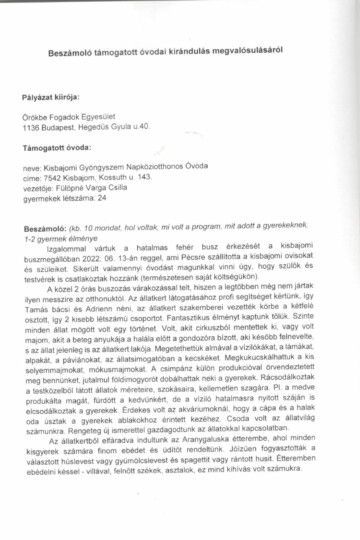 Világjegy 2022 intézményi beszámoló Világjegy 2022 intézményi beszámoló
