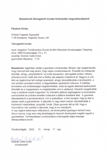 Világjegy 2022 intézményi beszámoló Világjegy 2022 intézményi beszámoló