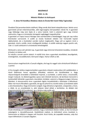 Világjegy 2022 intézményi beszámoló Világjegy 2022 intézményi beszámoló