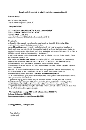 Világjegy 2022 intézményi beszámoló Világjegy 2022 intézményi beszámoló