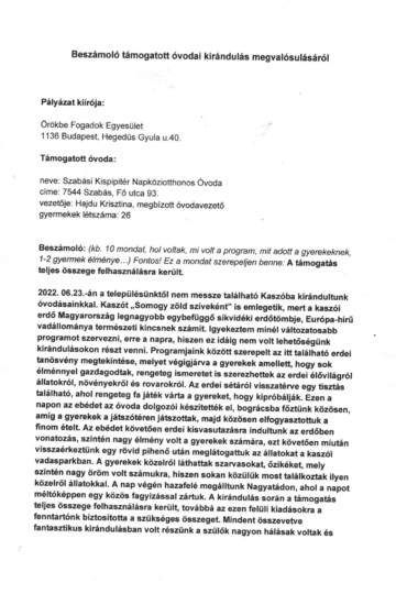 Világjegy 2022 intézményi beszámoló Világjegy 2022 intézményi beszámoló