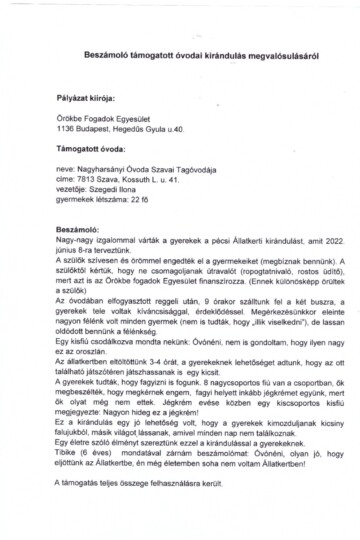 Világjegy 2022 intézményi beszámoló Világjegy 2022 intézményi beszámoló