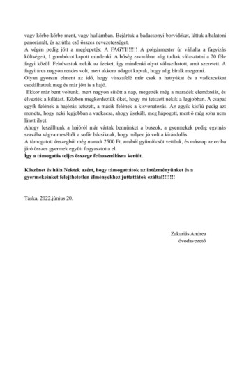Világjegy 2022 intézményi beszámoló Világjegy 2022 intézményi beszámoló