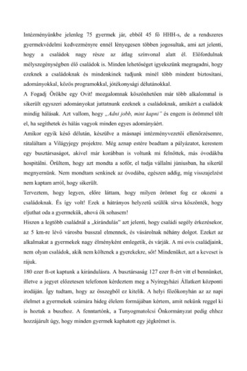 Világjegy 2022 intézményi beszámoló Világjegy 2022 intézményi beszámoló
